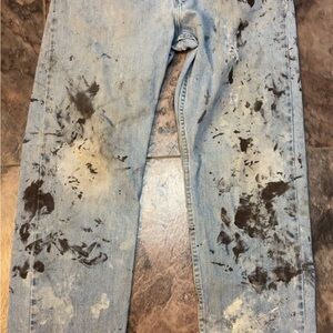 Stylish Distressed Blue Jeans Wrangler 34/32